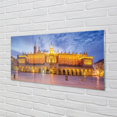 Quadro in vetro Tramonto a cracovia sukiennice