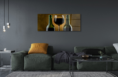 Quadro di vetro Bicchiere da vino 2 bottiglie