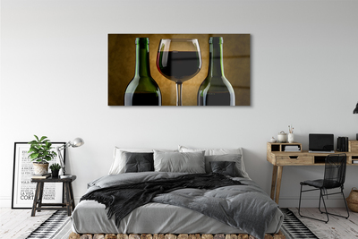 Quadro di vetro Bicchiere da vino 2 bottiglie