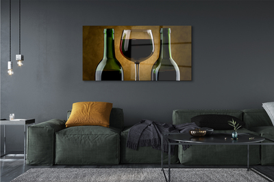 Quadro di vetro Bicchiere da vino 2 bottiglie