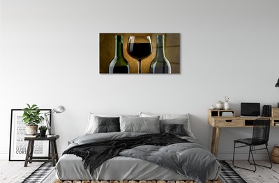 Quadro di vetro Bicchiere da vino 2 bottiglie