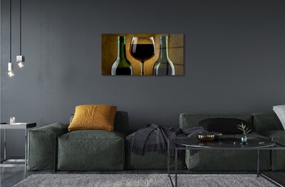 Quadro di vetro Bicchiere da vino 2 bottiglie