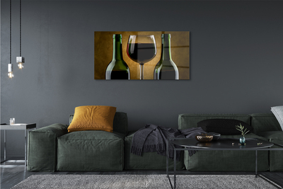 Quadro di vetro Bicchiere da vino 2 bottiglie