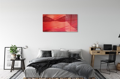 Quadro su vetro Donna sotto tulle rosso