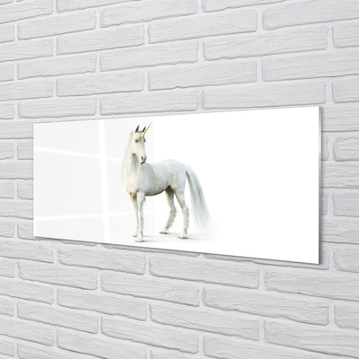 Quadro su vetro Unicorno bianco