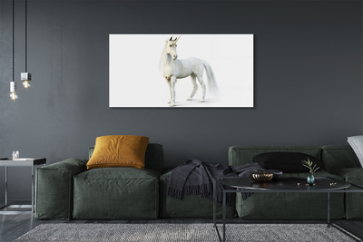 Quadro su vetro Unicorno bianco