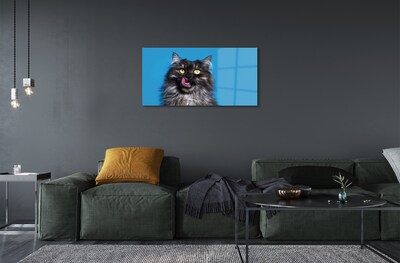 Quadro in vetro Leccare il gatto