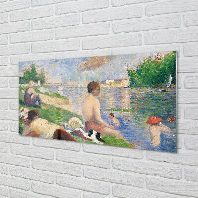 Quadro su vetro Studio finale per i bagnanti di asnieres - georges seurat