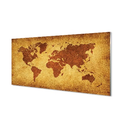 Quadro in vetro Vecchia mappa marrone