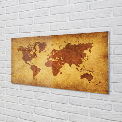 Quadro in vetro Vecchia mappa marrone