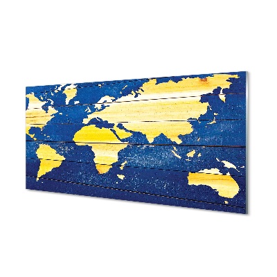 Quadro vetro Mappa su cartoncino blu