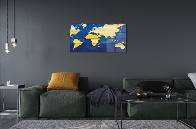 Quadro vetro Mappa su cartoncino blu