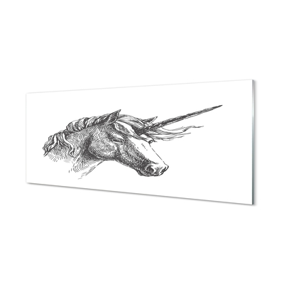 Quadro di vetro Disegno di unicorno