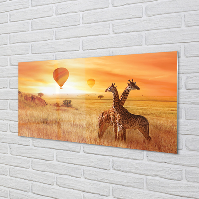 Quadro in vetro Palloncini a forma di giraffa