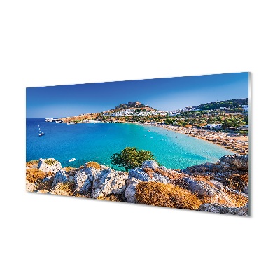 Quadro di vetro Grecia spiaggia panoramica costiera