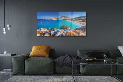 Quadro di vetro Grecia spiaggia panoramica costiera