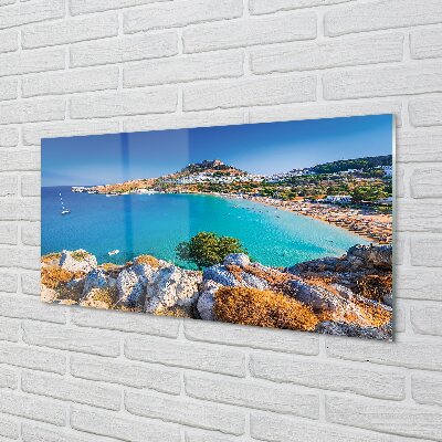 Quadro di vetro Grecia spiaggia panoramica costiera