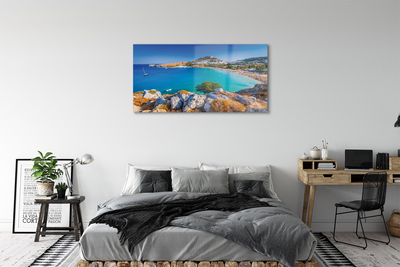 Quadro di vetro Grecia spiaggia panoramica costiera