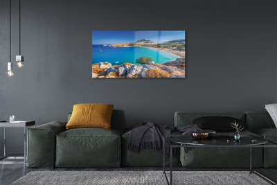 Quadro di vetro Grecia spiaggia panoramica costiera