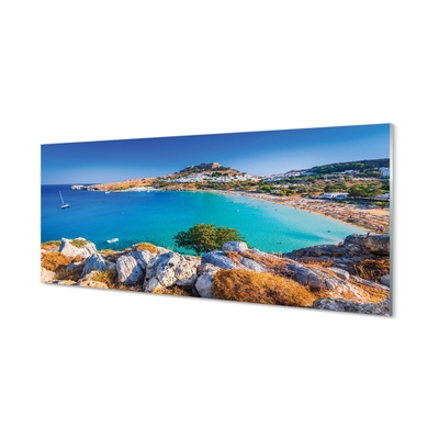 Quadro di vetro Grecia spiaggia panoramica costiera