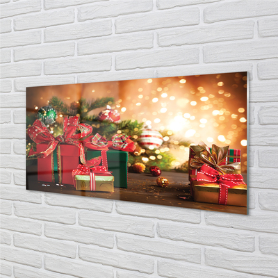 Quadro di vetro Regali luci baubles