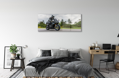 Quadro vetro Moto cielo nuvole strada