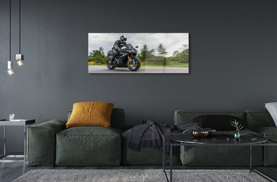 Quadro vetro Moto cielo nuvole strada