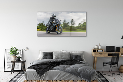 Quadro vetro Moto cielo nuvole strada