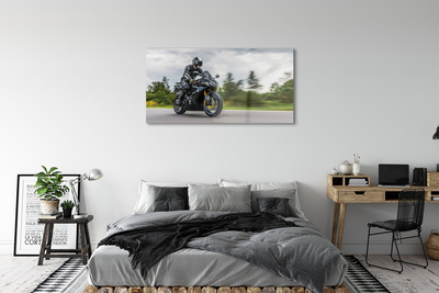 Quadro vetro Moto cielo nuvole strada