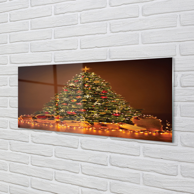 Quadro di vetro Albero di natale regali luci decorazioni