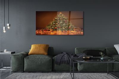 Quadro di vetro Albero di natale regali luci decorazioni