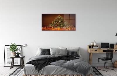 Quadro di vetro Albero di natale regali luci decorazioni