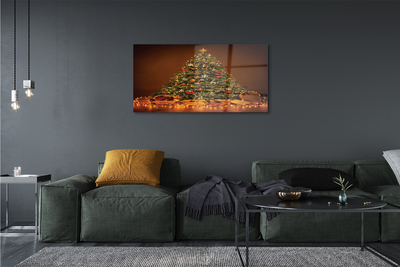 Quadro di vetro Albero di natale regali luci decorazioni