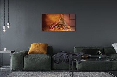 Quadro in vetro Albero di natale regali luci decorazioni