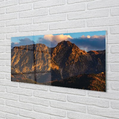 Quadro in vetro Tramonto sulle montagne