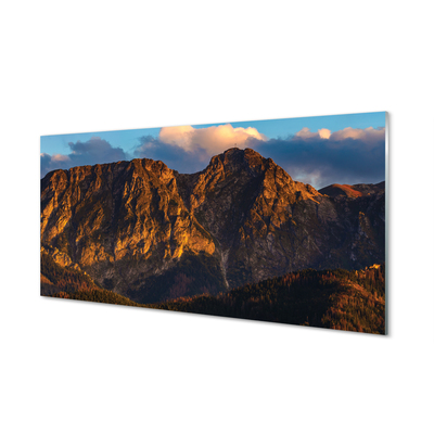 Quadro in vetro Tramonto sulle montagne