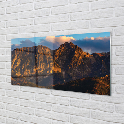 Quadro in vetro Tramonto sulle montagne