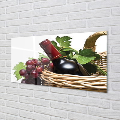 Quadro su vetro Cesto di uva da vino