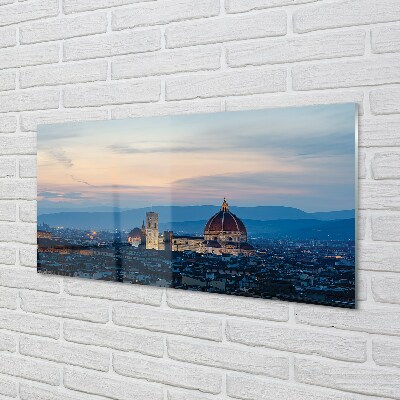 Quadro su vetro Italia cattedrale panorama notte