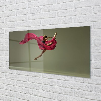 Quadro in vetro Spago donna tessuto rosa