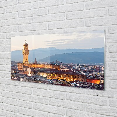 Quadro in vetro Italia castello panorama tramonto