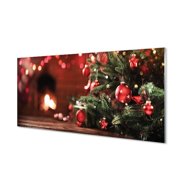 Quadro in vetro Albero di natale luci regali