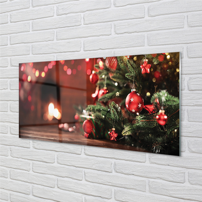 Quadro in vetro Albero di natale luci regali