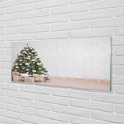 Quadro in vetro Alberi di natale, decorazioni e regali