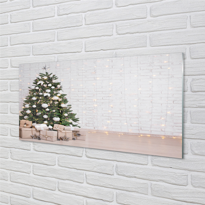 Quadro in vetro Alberi di natale, decorazioni e regali