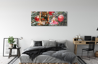 Quadro in vetro Alberi di natale con baubles di neve