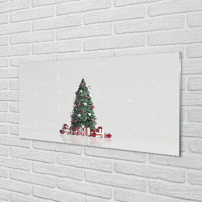 Quadro su vetro Alberi di natale, decorazioni e regali