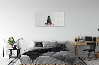 Quadro su vetro Alberi di natale, decorazioni e regali