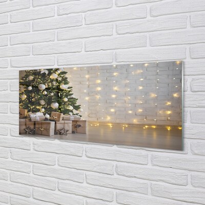 Quadro di vetro Alberi di natale, decorazioni e regali