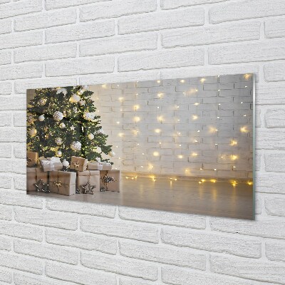 Quadro di vetro Alberi di natale, decorazioni e regali